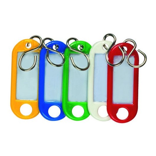 Porte clef avec assortiments de couleurs avec étiquettes le lot de
